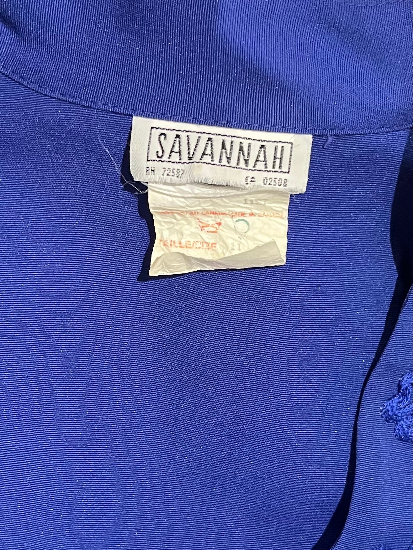80s 'Savannah' Electric Blue Button Up Maxi Dress