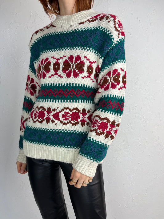 90s 'Simpatico' Acrylic Knit Sweater / Small