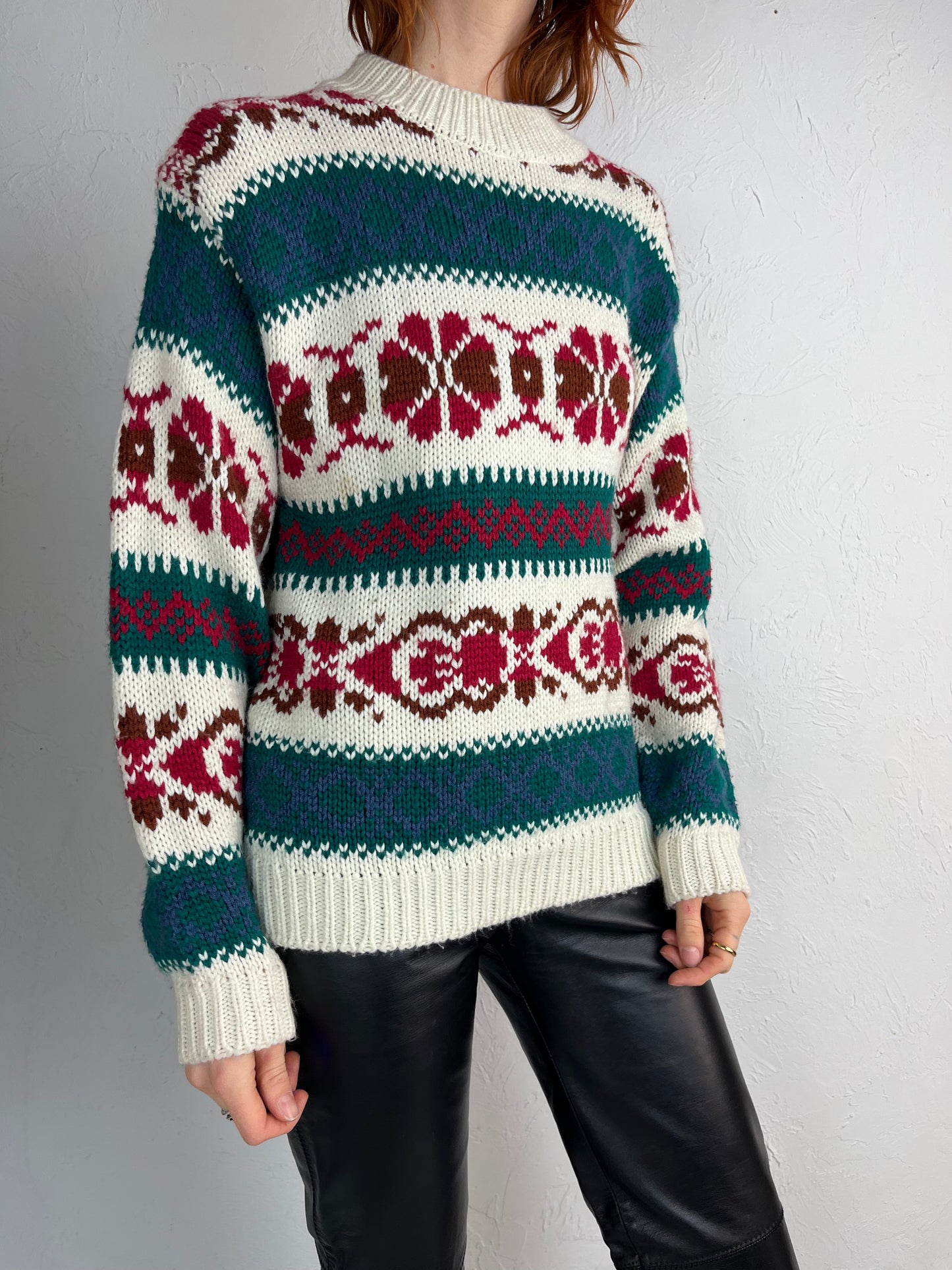 90s 'Simpatico' Acrylic Knit Sweater / Small