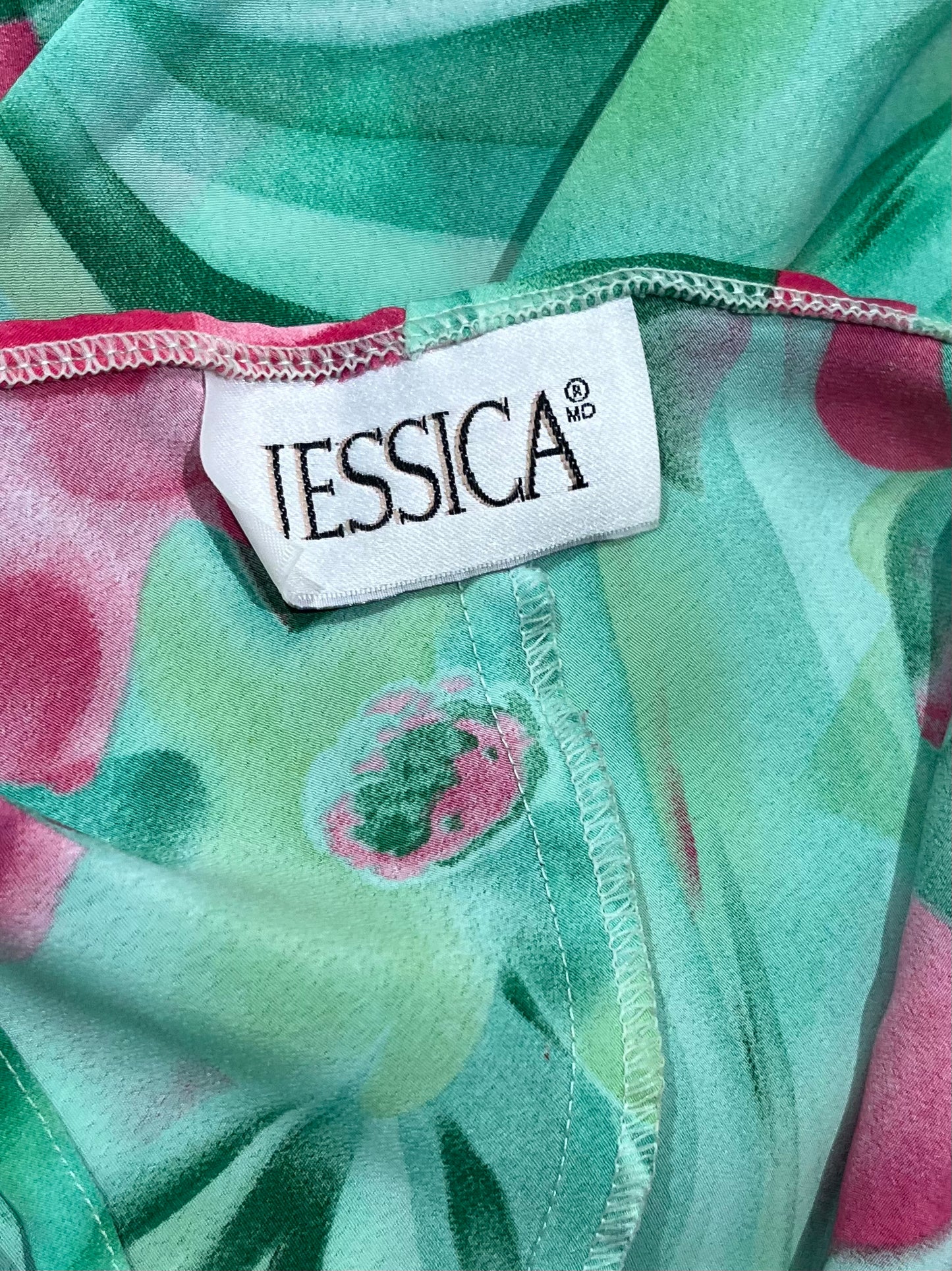 90s 'Jessica' Floral Print Sleeveless Dress / Small