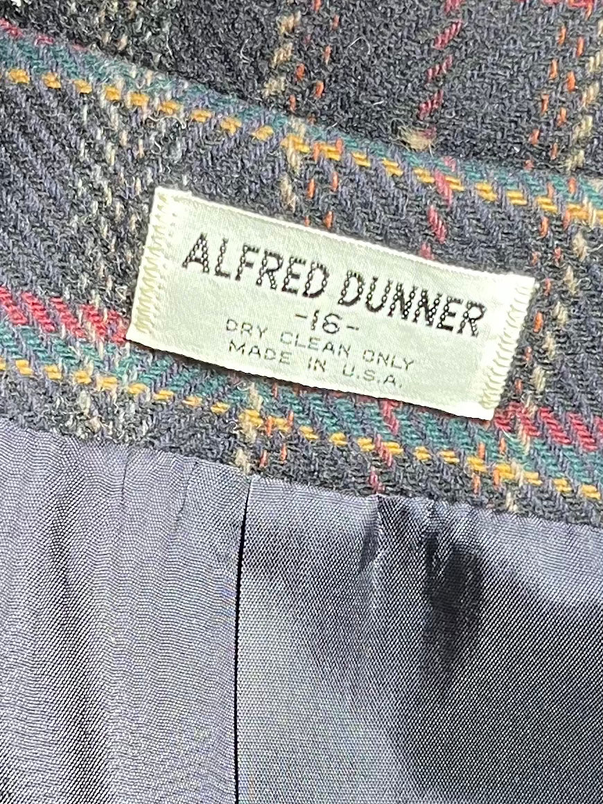 90s 'Alfred Dunner' Oversized Plaid Wool Blazer Jacket