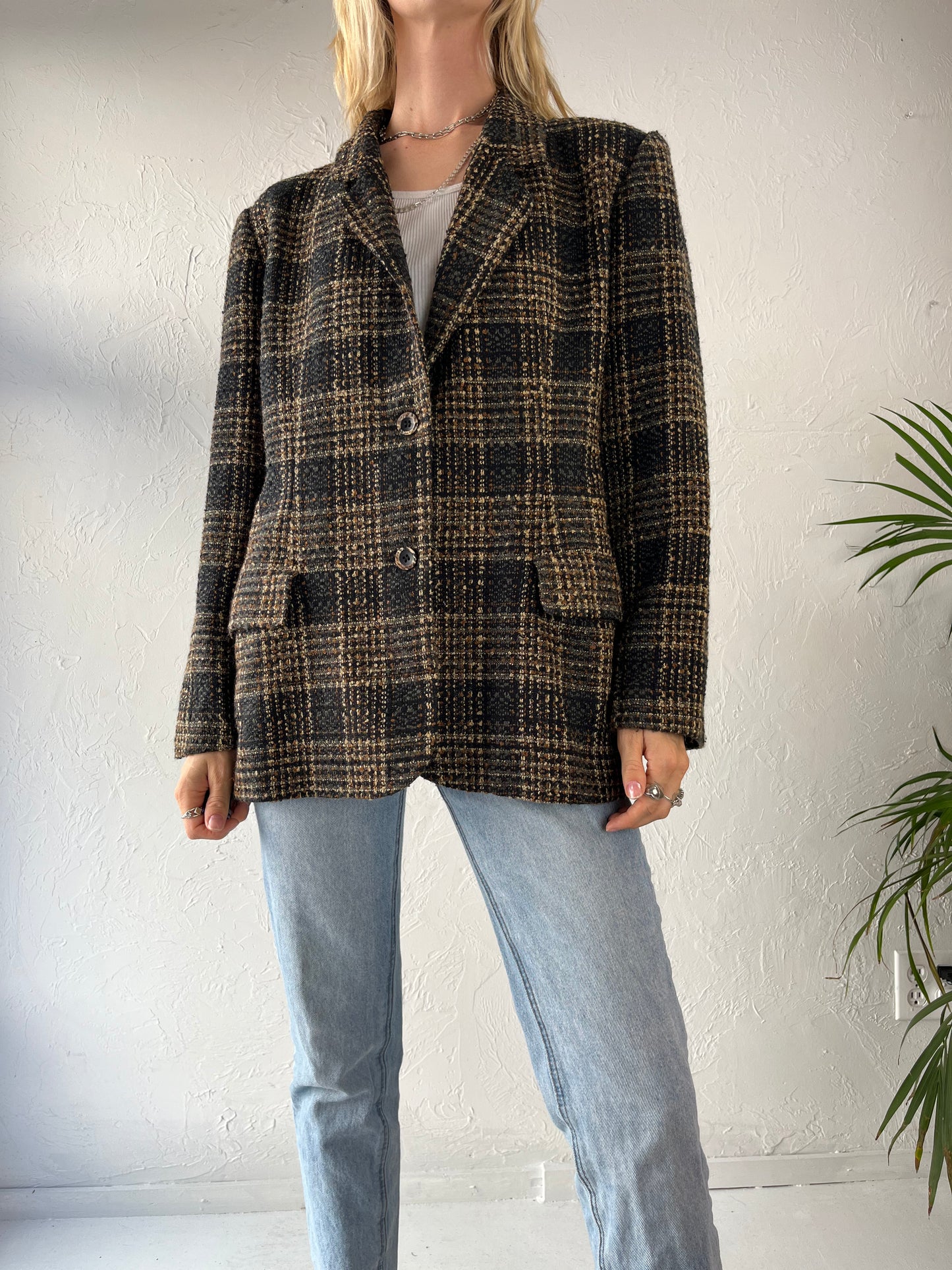 80s 'Snazzie' Acrylic Blazer Jacket / Medium