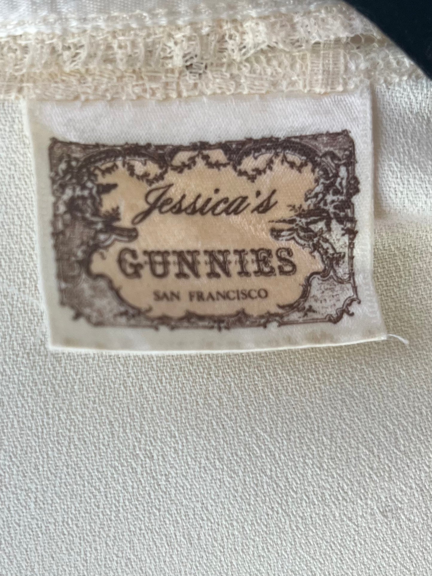 90s 'Gunnies' Cream Silk Lace Blouse / Gunne Sax / Small