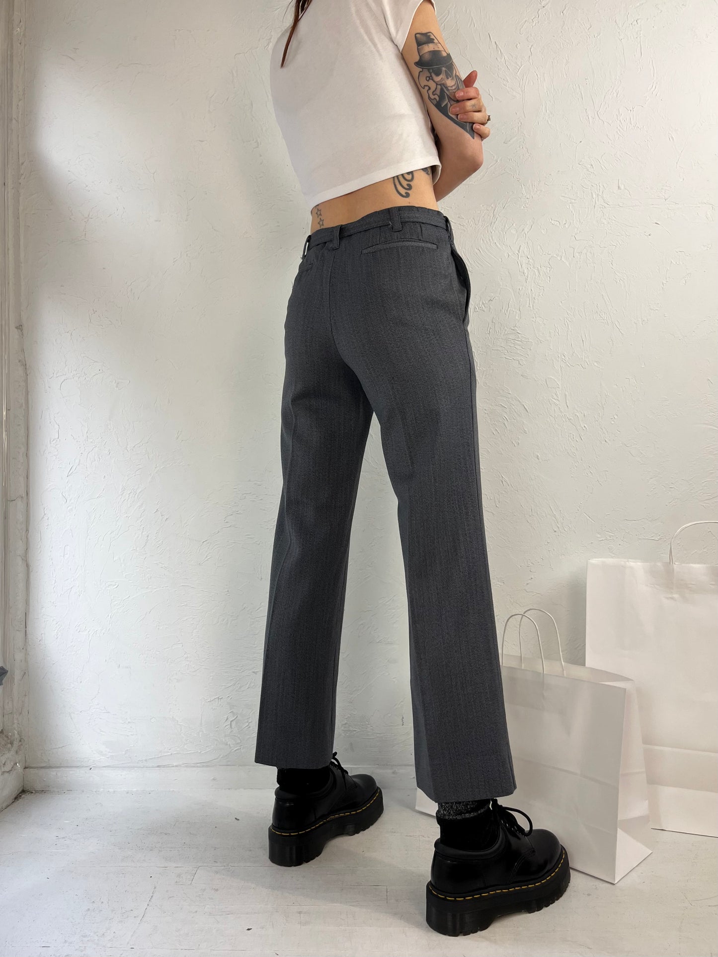 90s 'Cockatoo' Gray Wool Trousers / Small