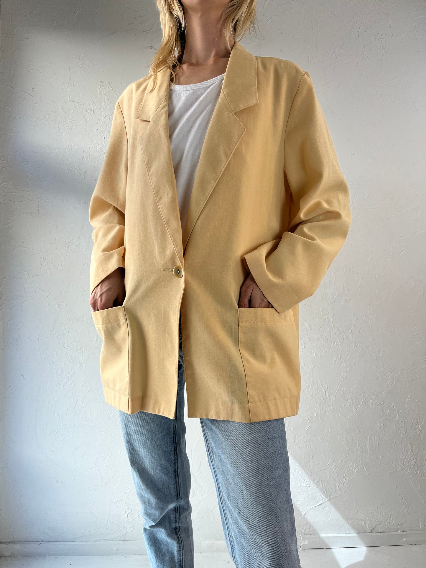 90s 'Sag Harbor' Yellow Blazer Jacket / Large