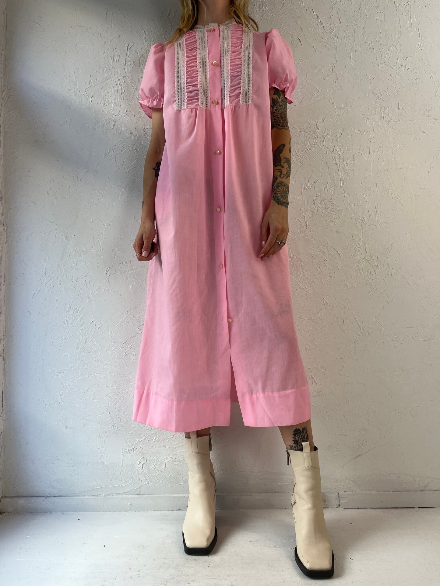 80s 'Sears' Pink Night Gown / Small