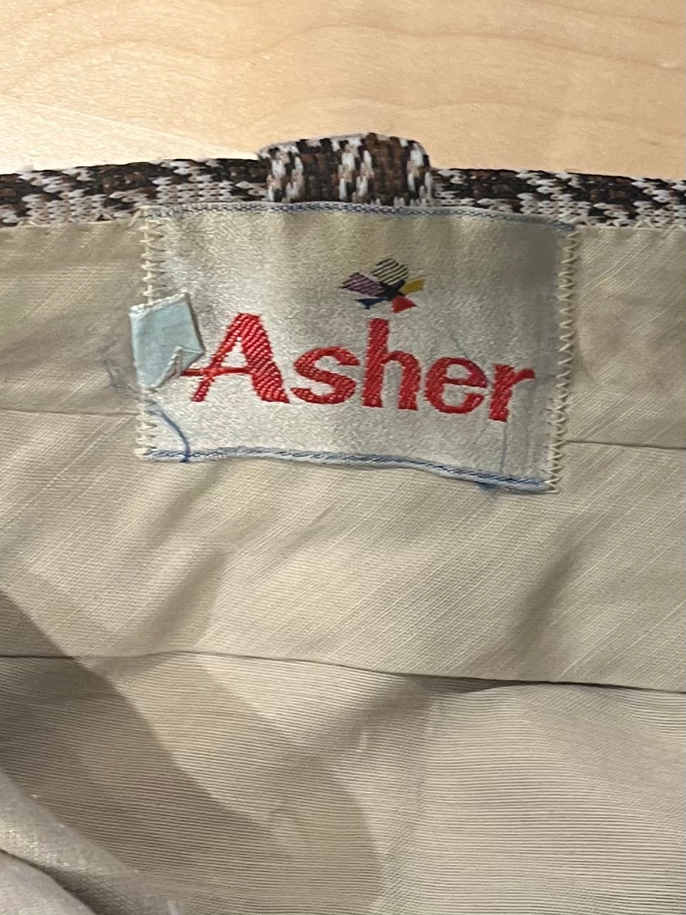 60s / 70s 'Asher' Brown Herring Bone Mens Trousers