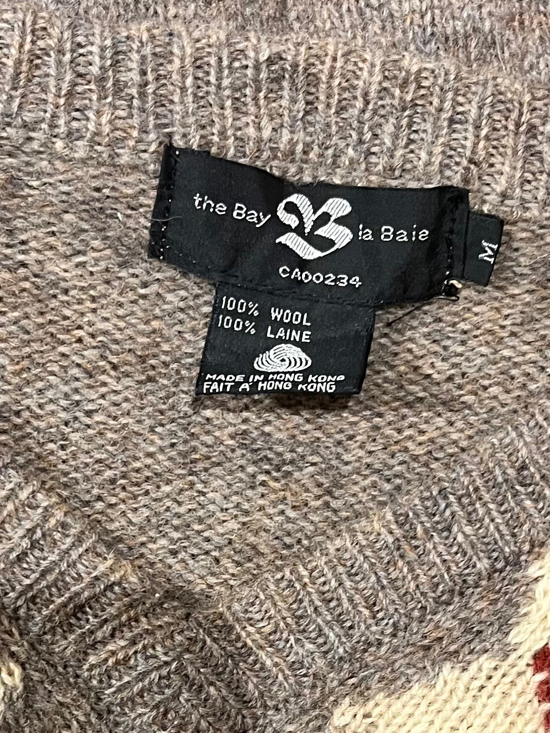 80s 'The Bay' Wool Argyle Sweater / Medium