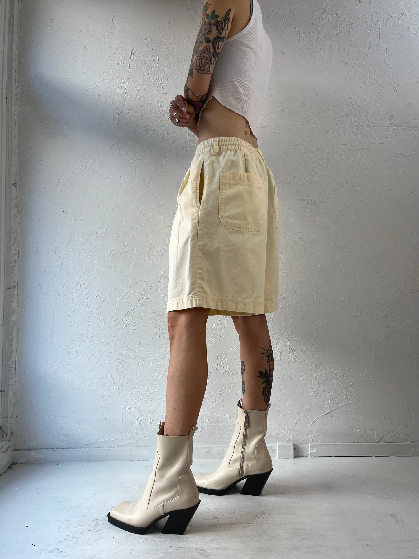 Y2K 'Eddie Bauer' Yellow Cotton Shorts / Large