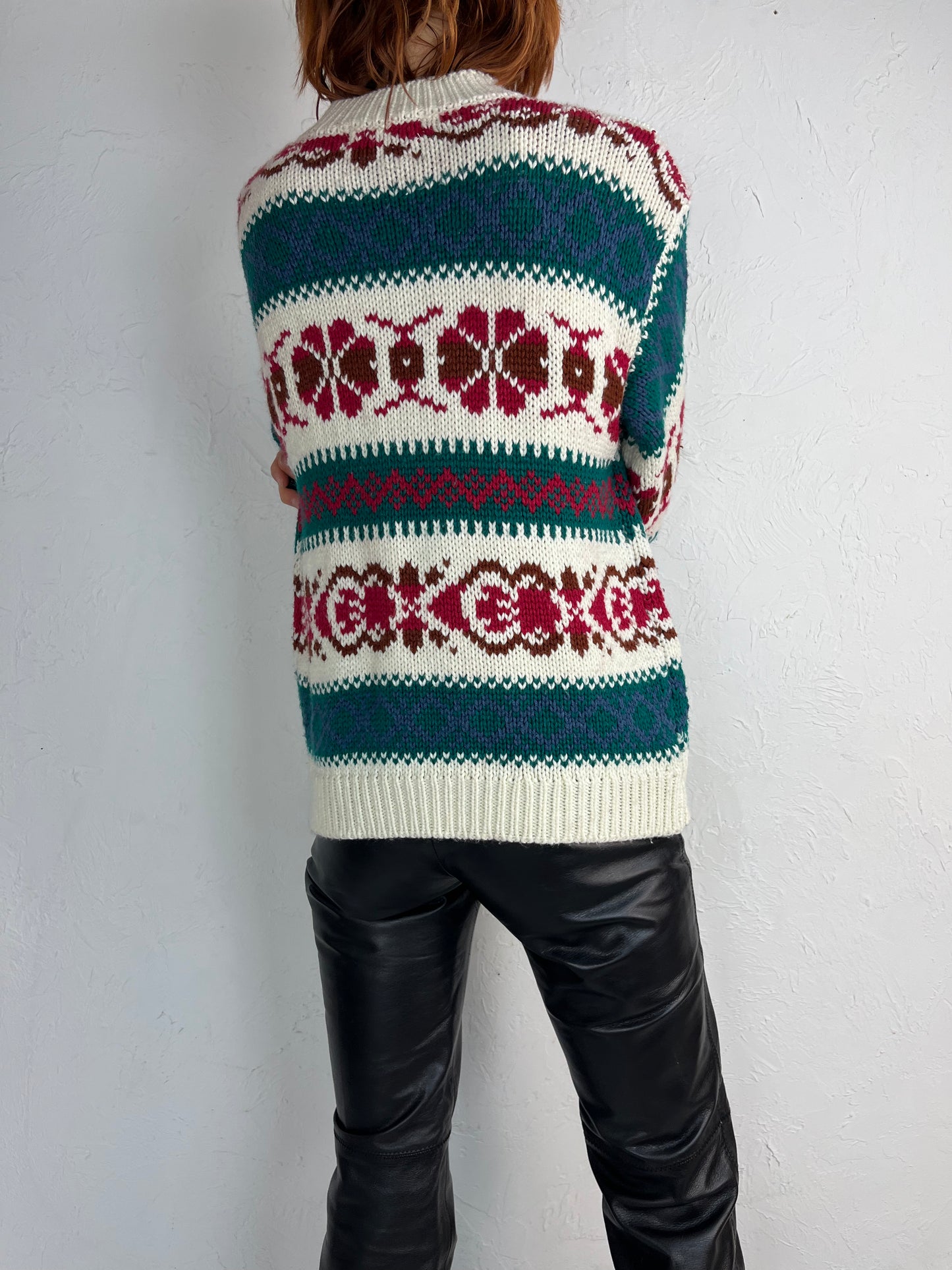 90s 'Simpatico' Acrylic Knit Sweater / Small
