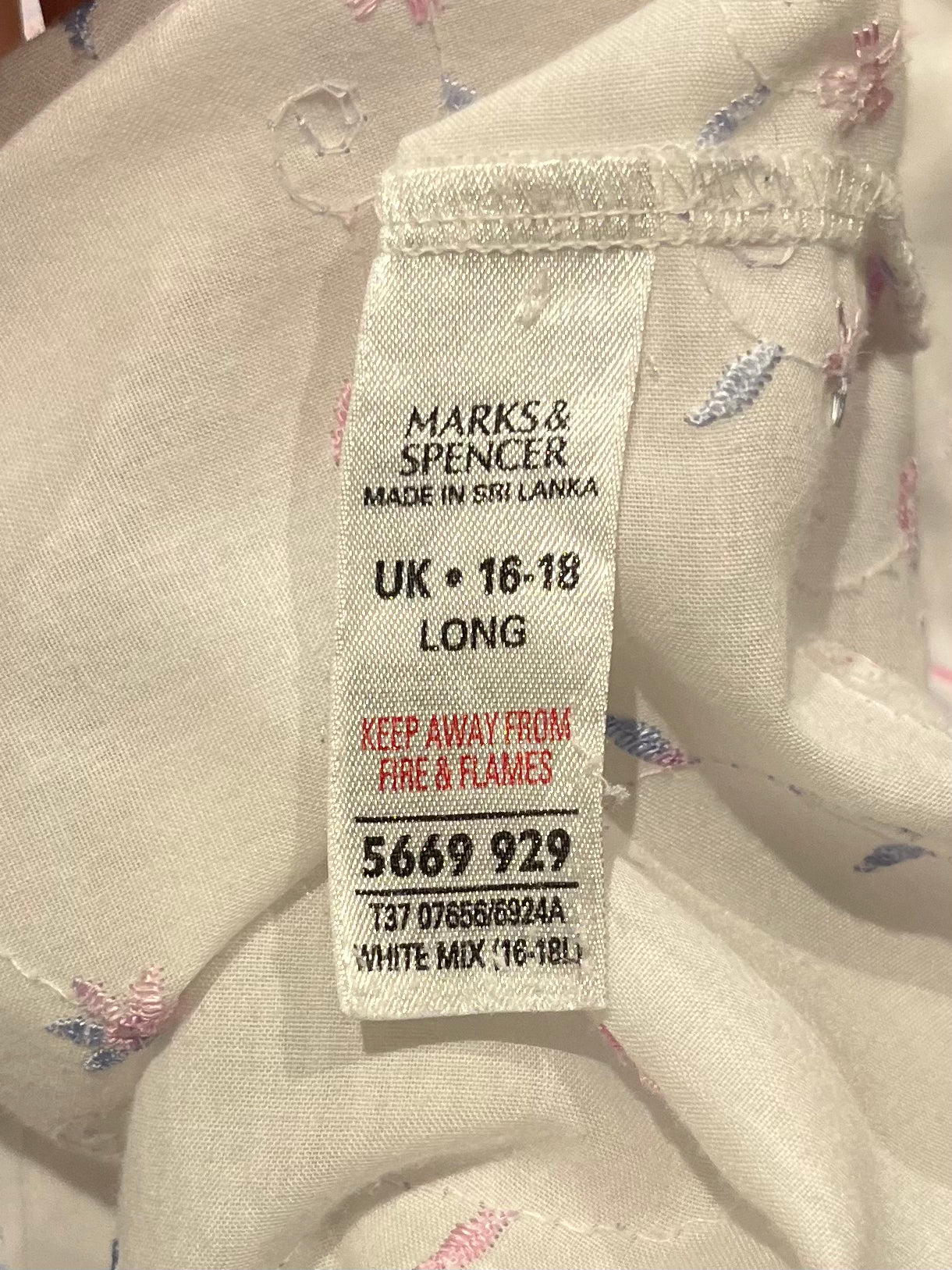 Y2K 'Marks & Spencer' White Embroidered Dress / Large