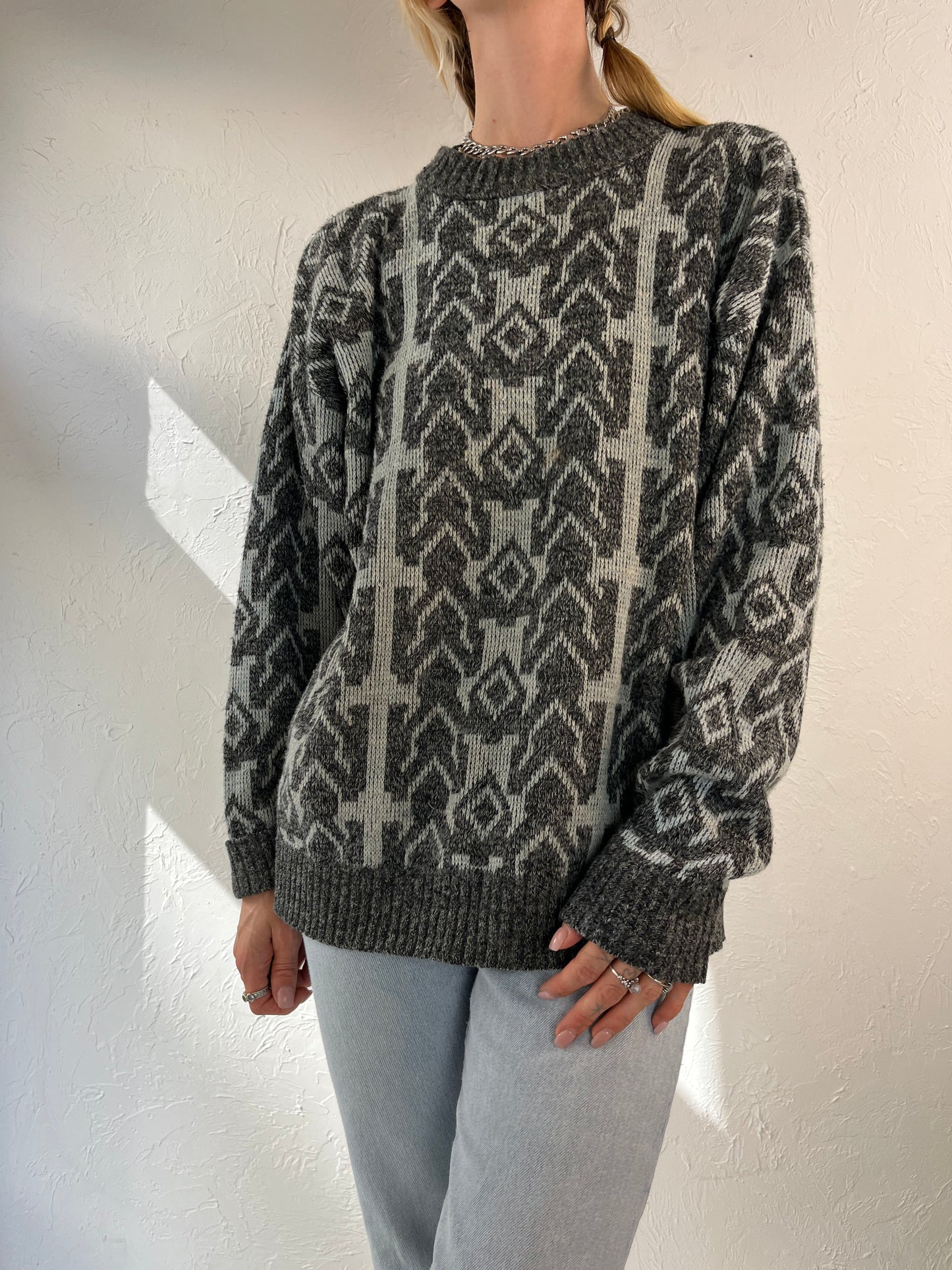 90s 'Le Tigre' Acrylic Knit Pullover Sweater / XL