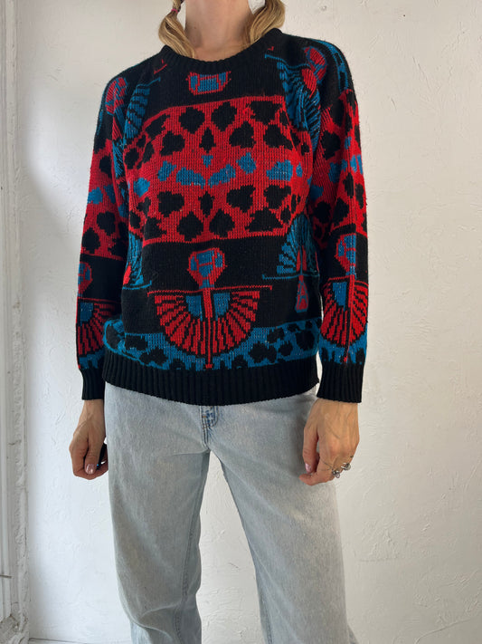 80s 'Lauren' Knit Pullover Sweater / Medium