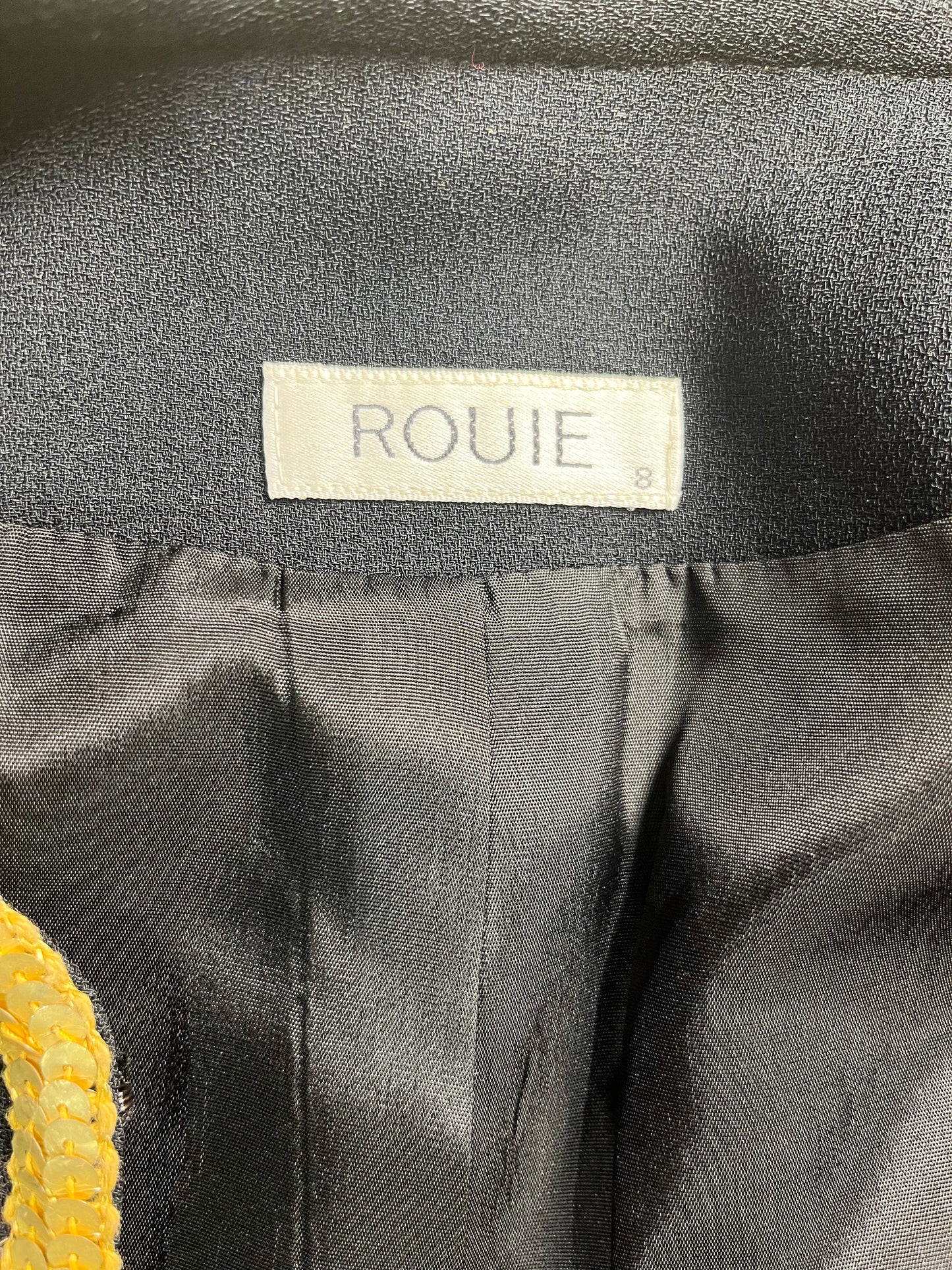 90s 'Rouie' Black Sequin Evening Jacket / 8
