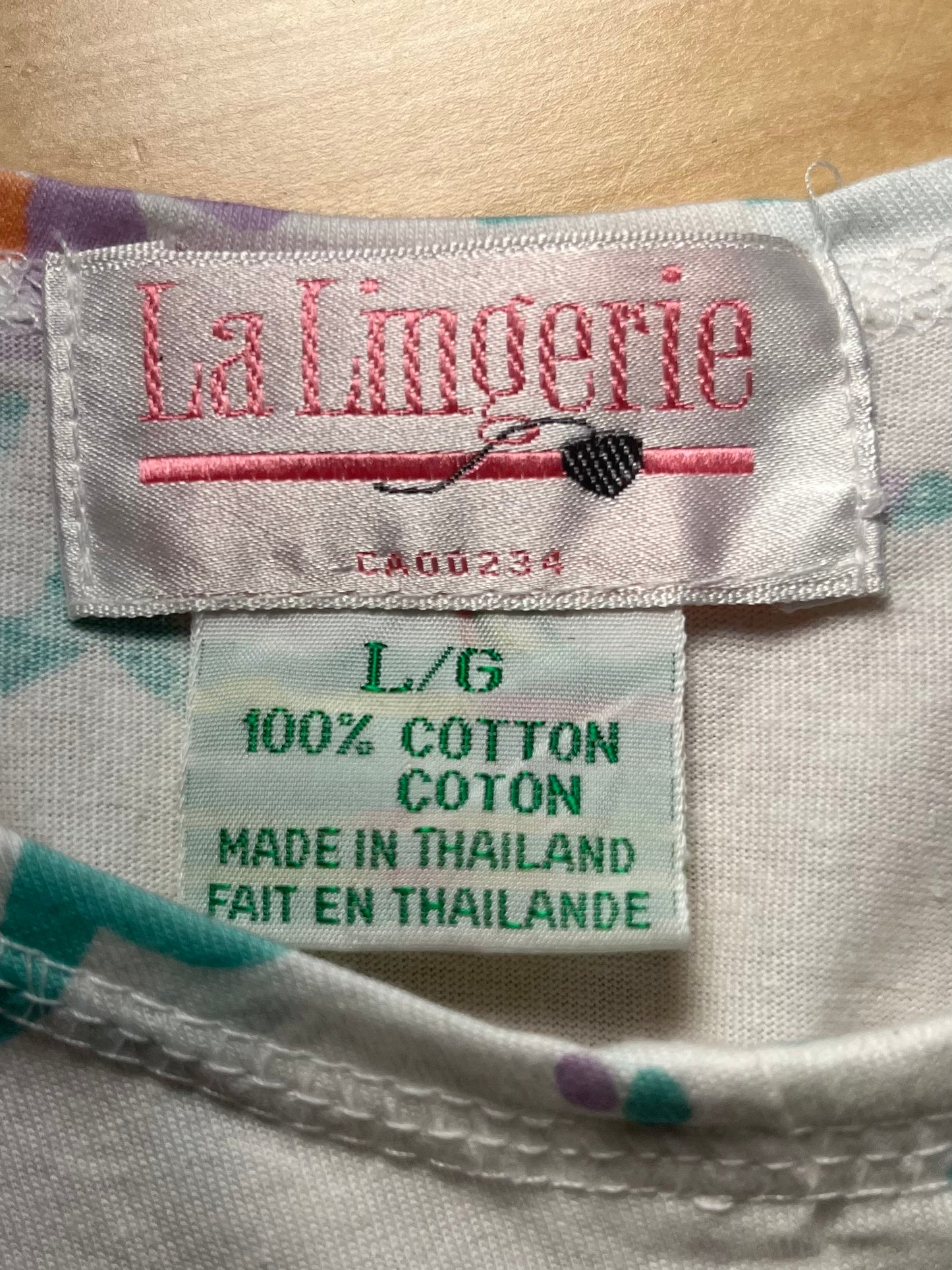 Y2K 'La Lingerie' Cotton Sleeveless Mini Dress / Large