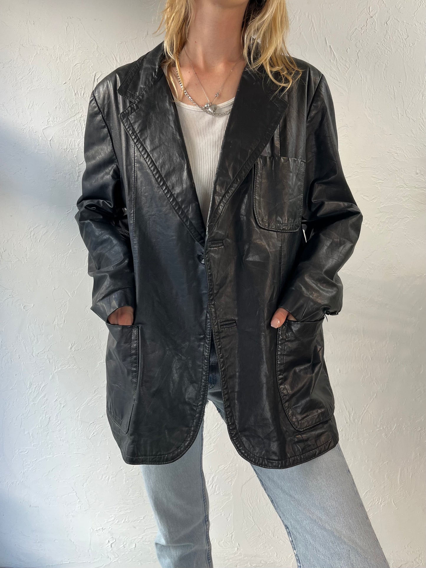 80 'Robert Chermin' Leather Jacket / Large