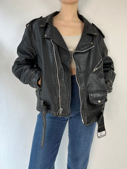 90s 'First' Harley Davidson Heavy Duty Leather Jacket / Large