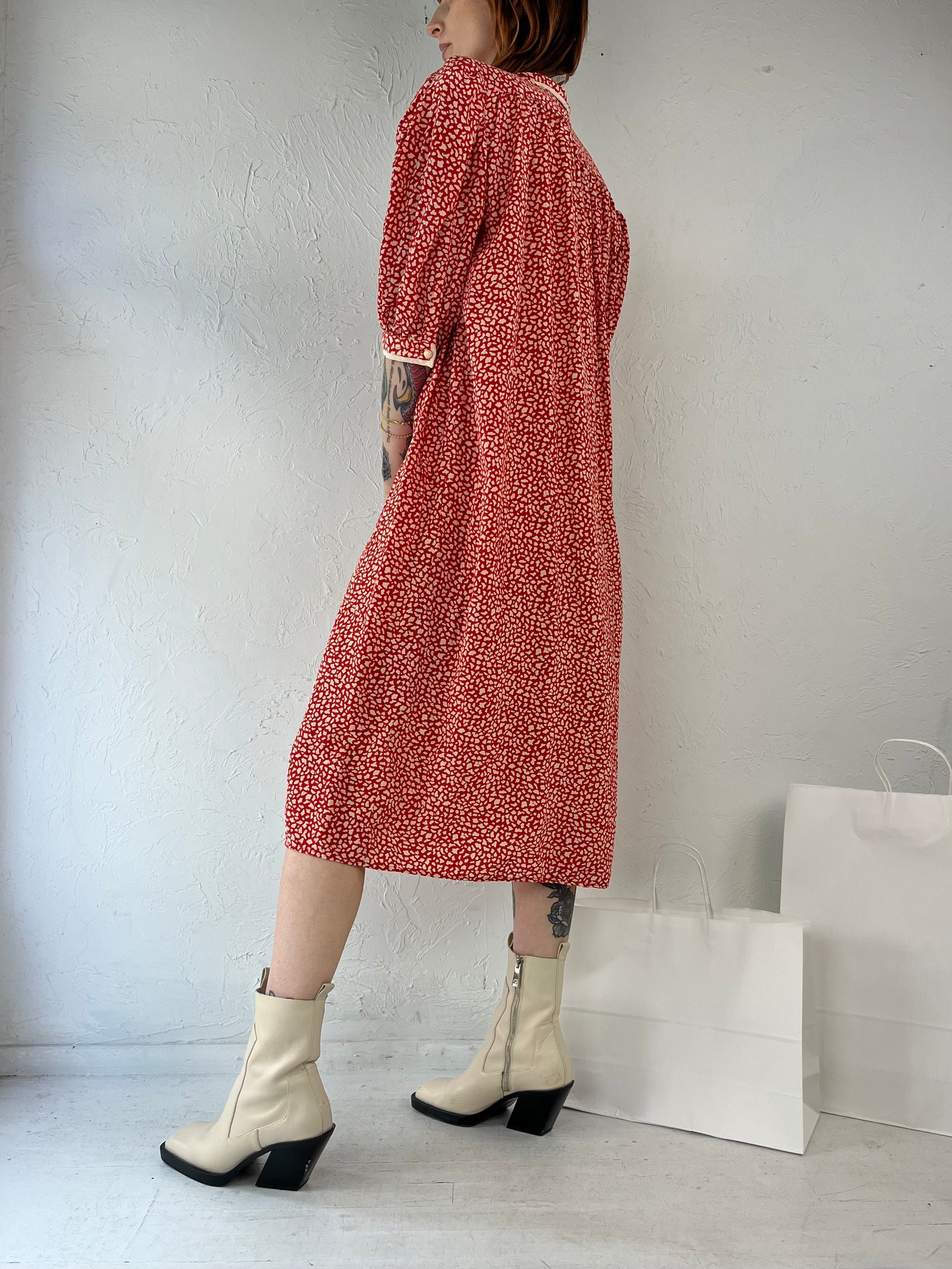 80s 90s 'Valentino' Red Silk Dress / Medium Wildhoneygoods 80s 90s 'Valentino' Red Silk Dress / Medium Wildhoneygoods