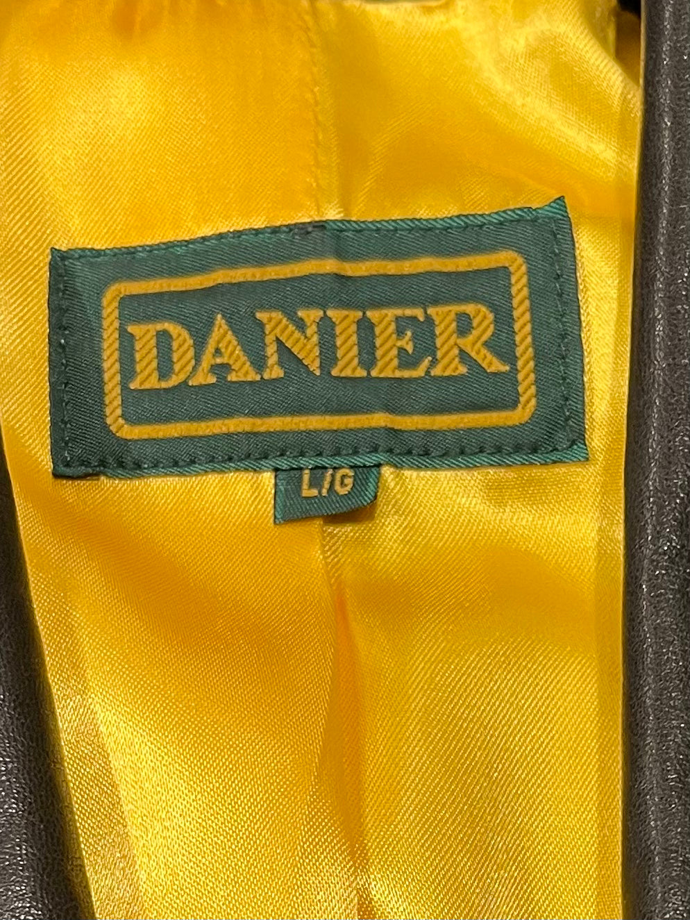 90s 'Danier' Yellow Leather Short Sleeve Jacket / Large