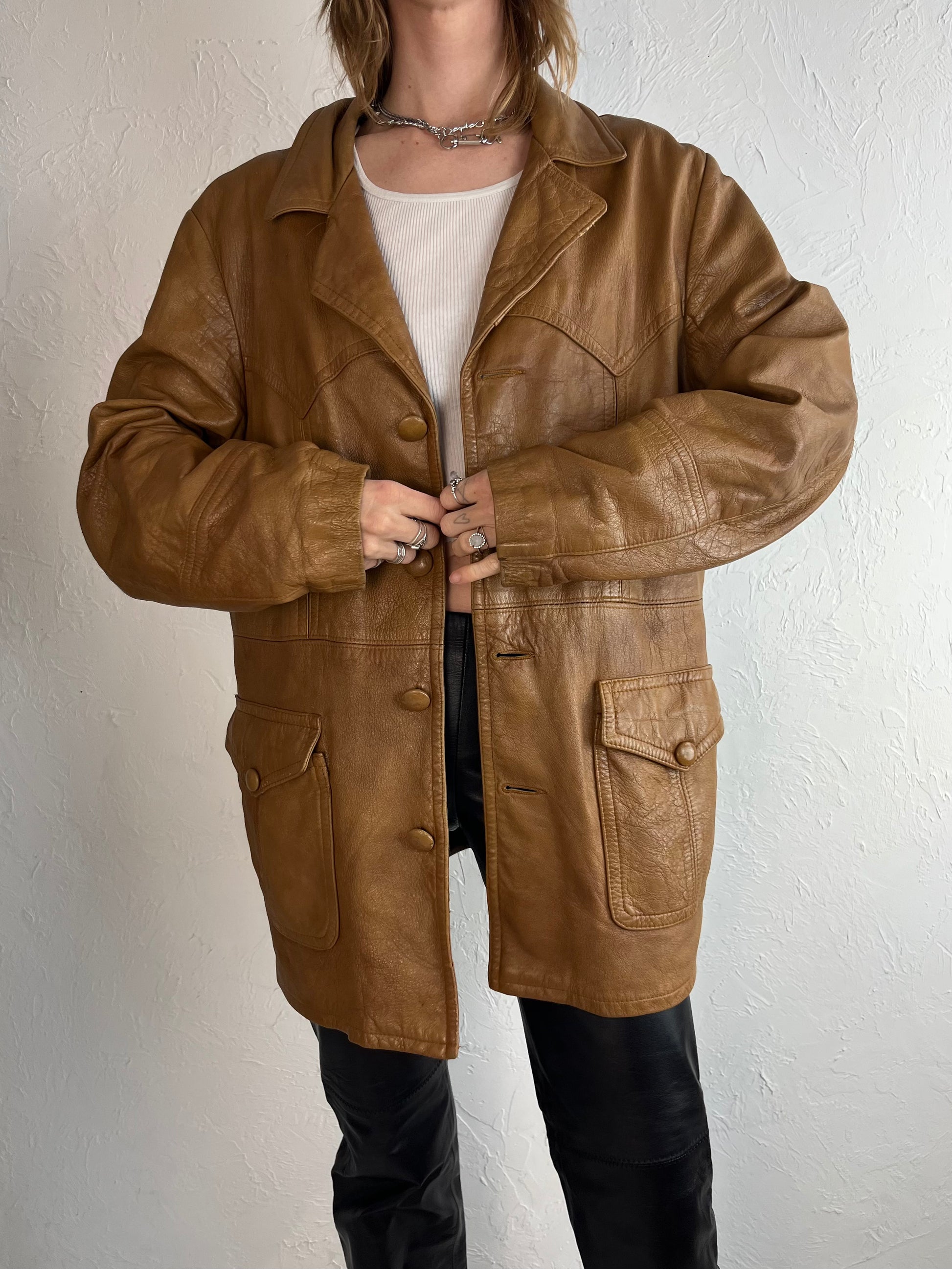 80s 'Symax' Brown Leather Jacket / Medium – Wildhoneygoods