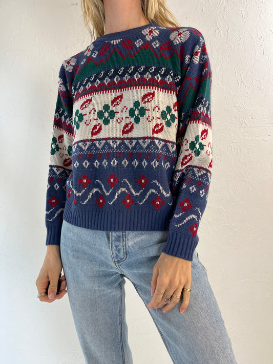 90s Acrylic Knit Ski Sweater / Medium