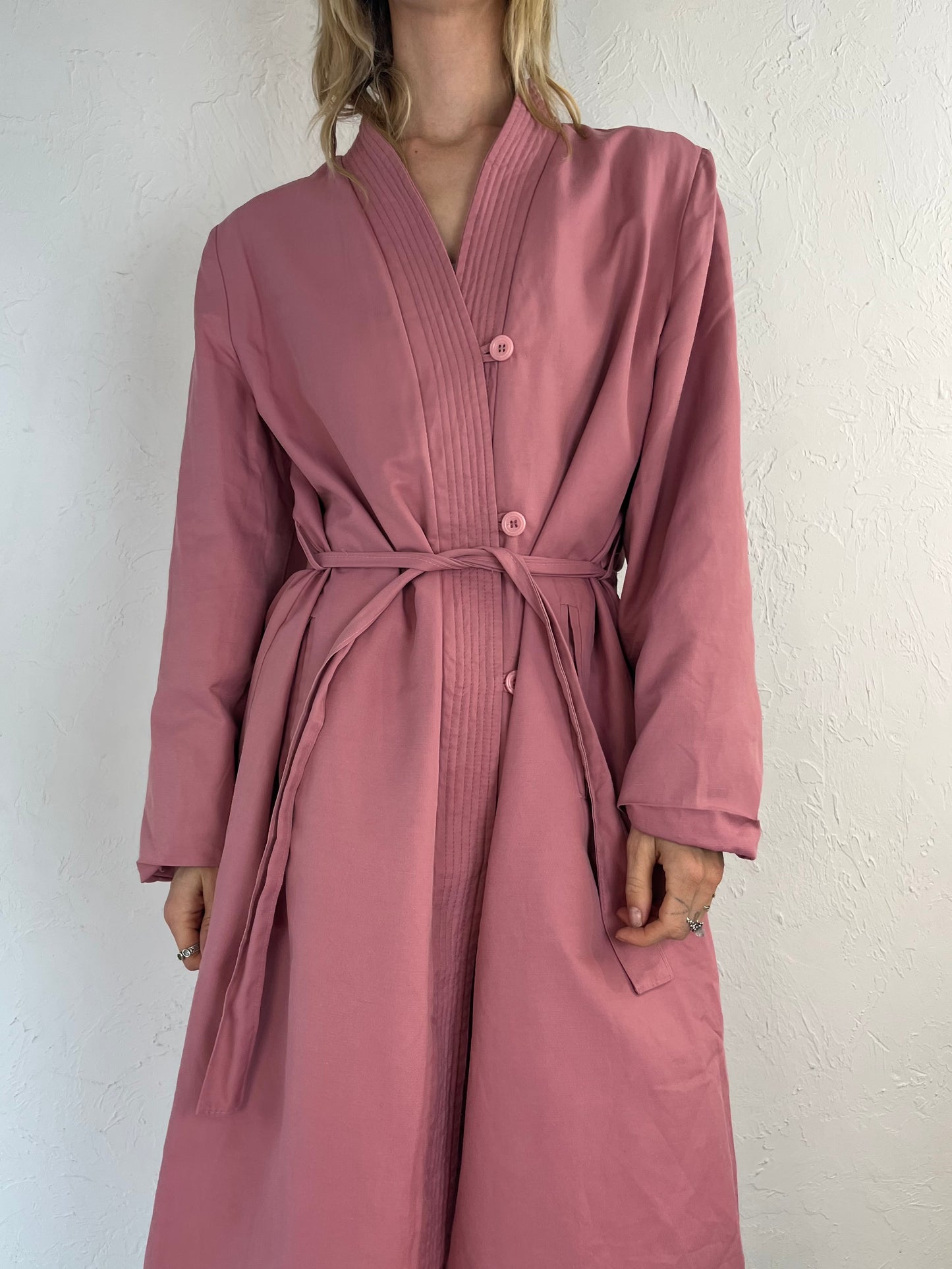 80s Pink Cotton Coat / Medium