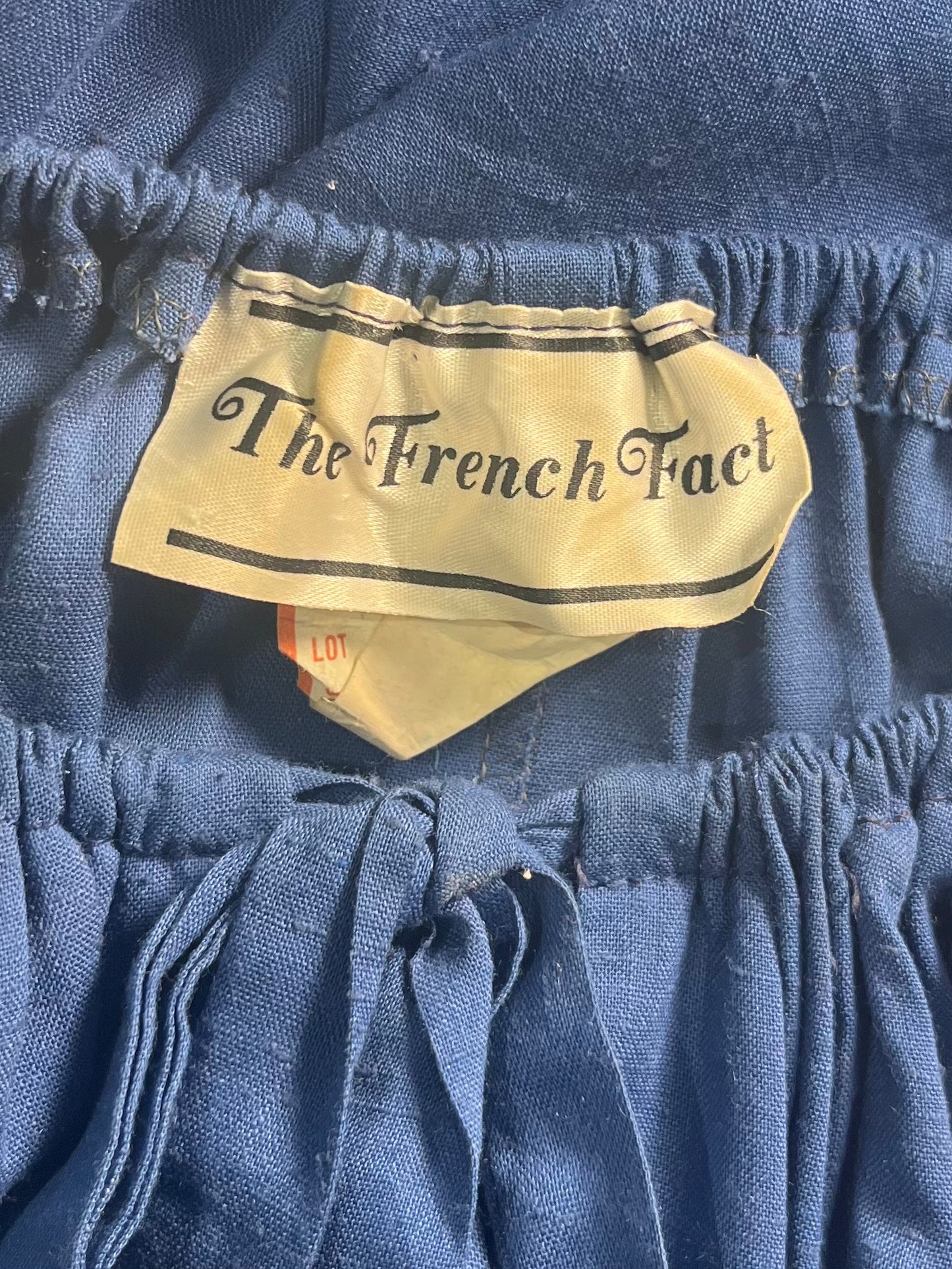 70s 80s 'French Fact' Blue Hippie Dress / Medium