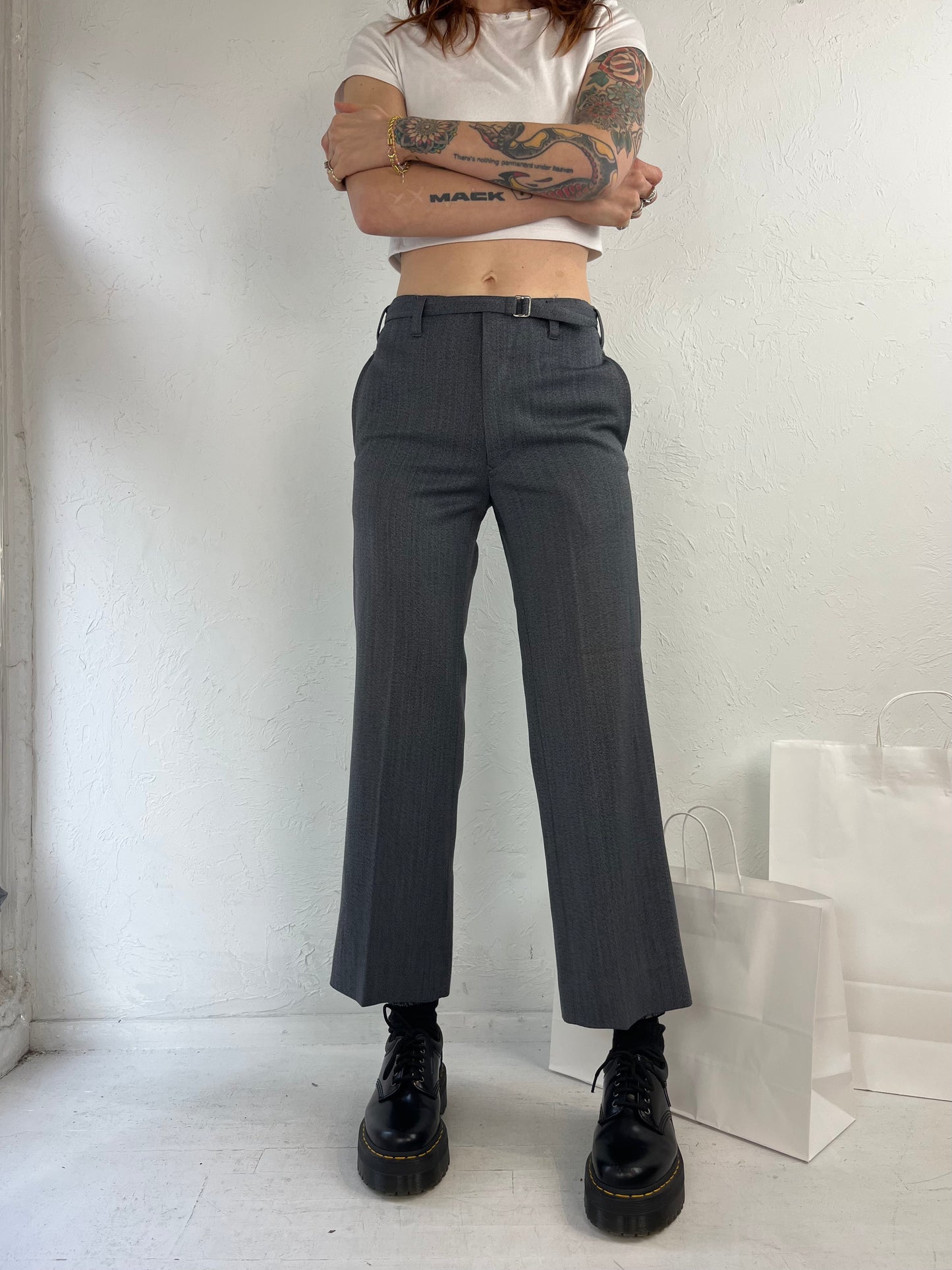 90s 'Cockatoo' Gray Wool Trousers / Small