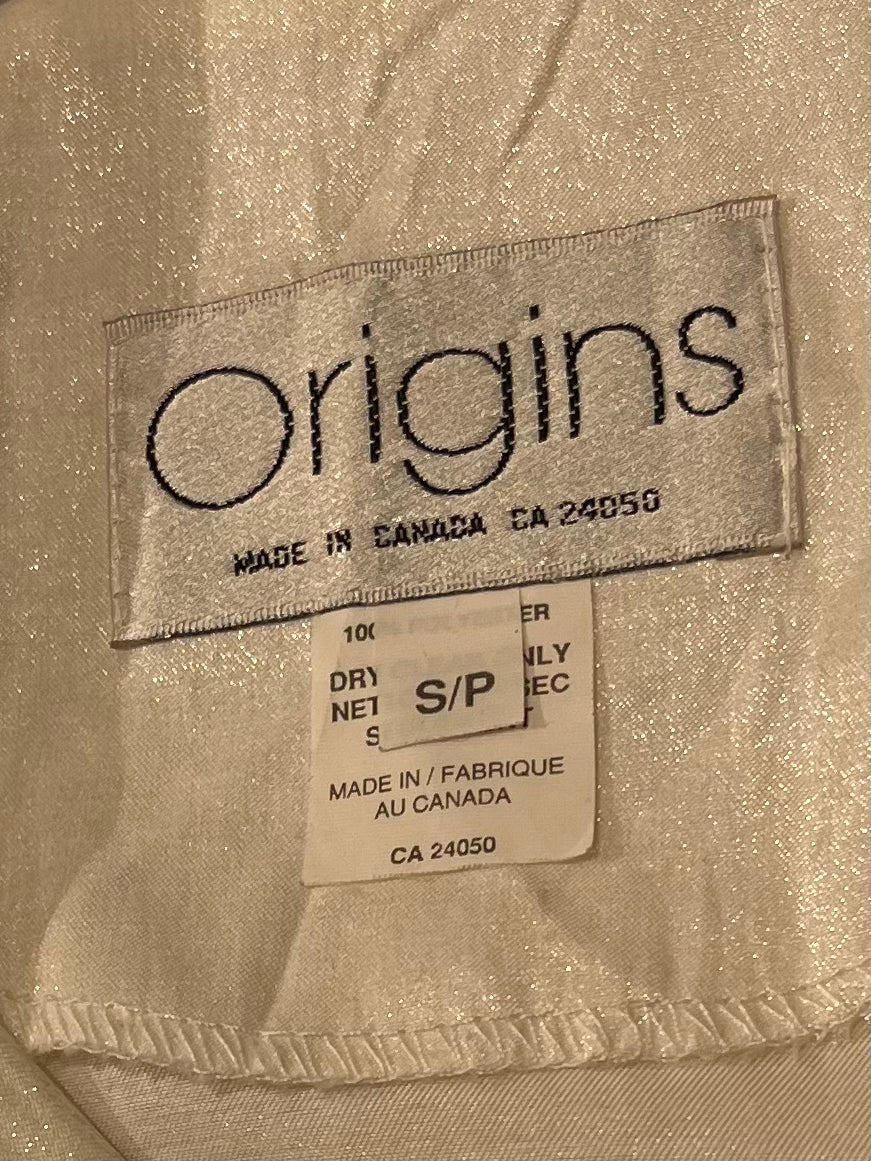90s 'Origins' Shiny white Blouse / Small