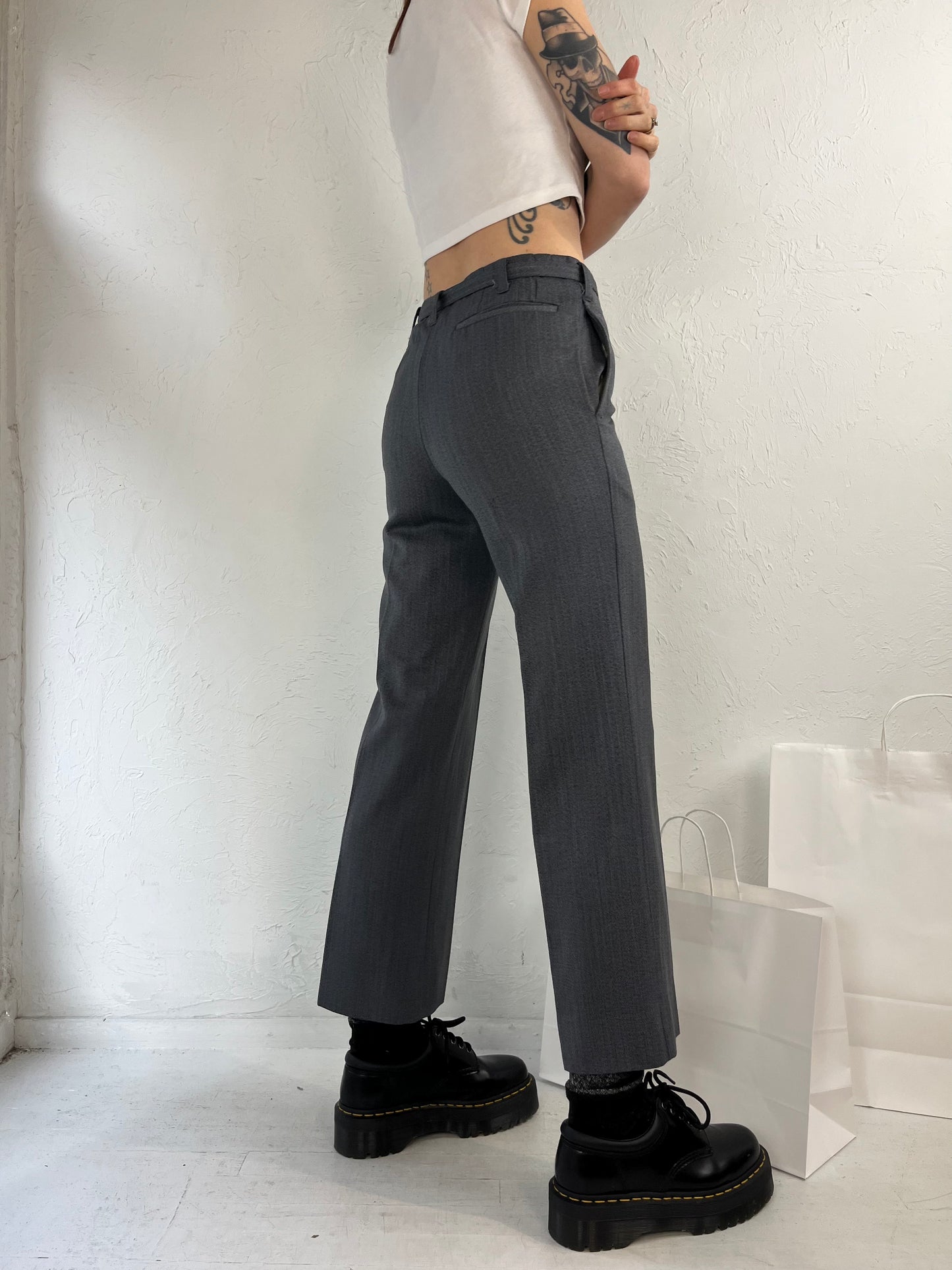 90s 'Cockatoo' Gray Wool Trousers / Small