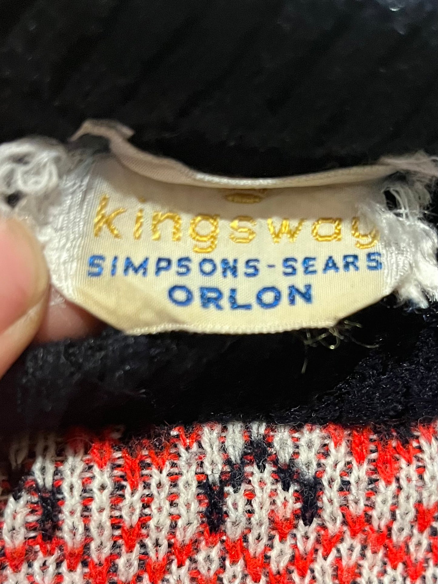 60s 70s 'Kingsway' Acrylic Ski Sweater / Small