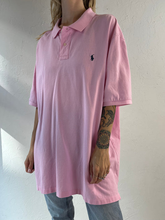 Y2K 'Ralph Lauren' Pink Polo Shirt / XXL