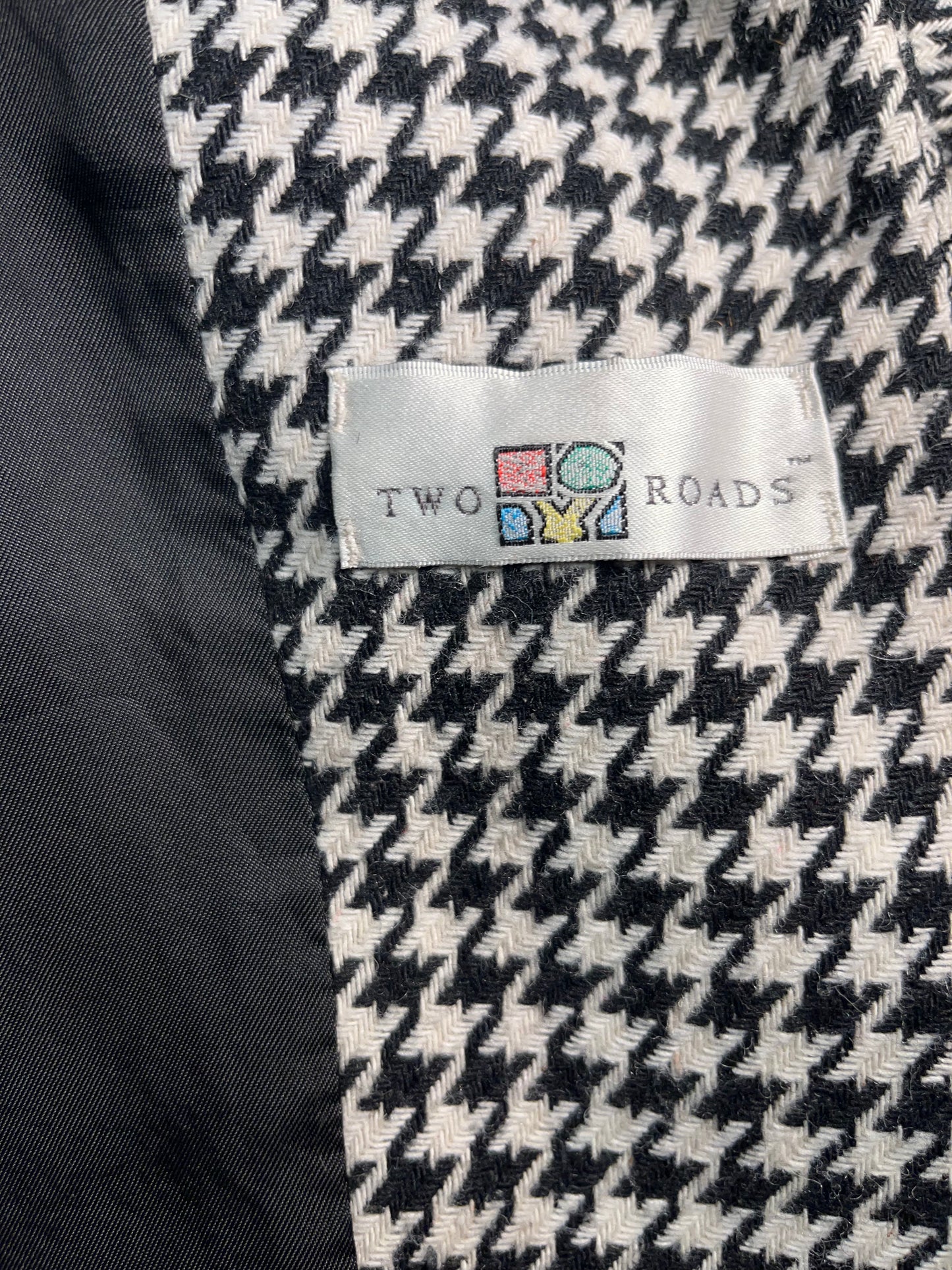 90s 'Two Roads' Herringbone Blazer Jacket / Medium