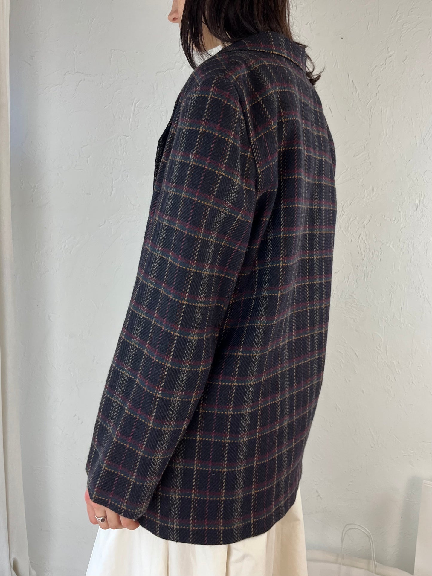 90s 'Alfred Dunner' Oversized Plaid Wool Blazer Jacket