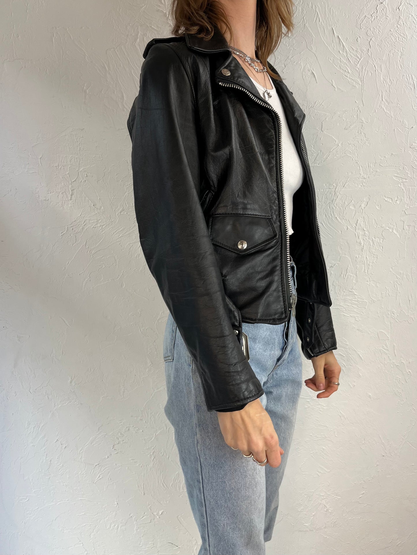 70s 80s 'Perfecto Schott' Leather Moto Jacket / Small