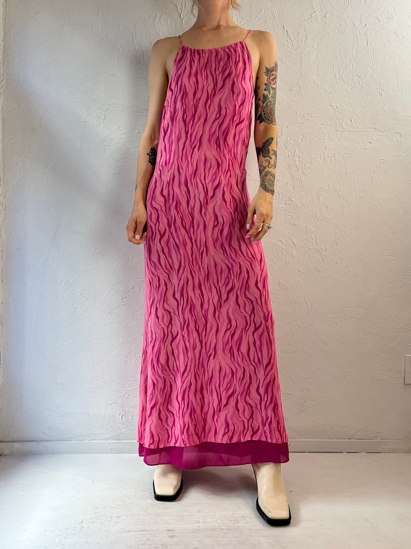 Y2k 'Cynthia Howie Maggy' Pink Zebra Dress / 6