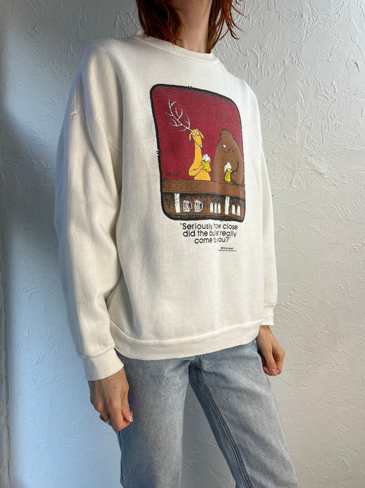 1986 'Off the Leash' Crew Neck Sweatshirt / Large