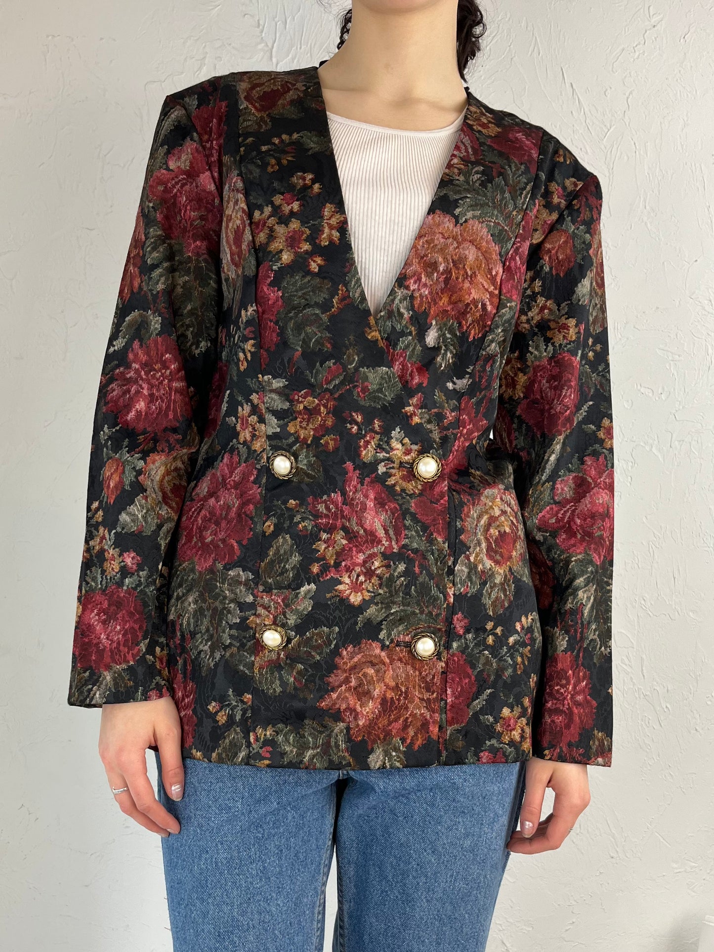 90s 'Dawn Joy' Lightweight Floral print Jacket / Small