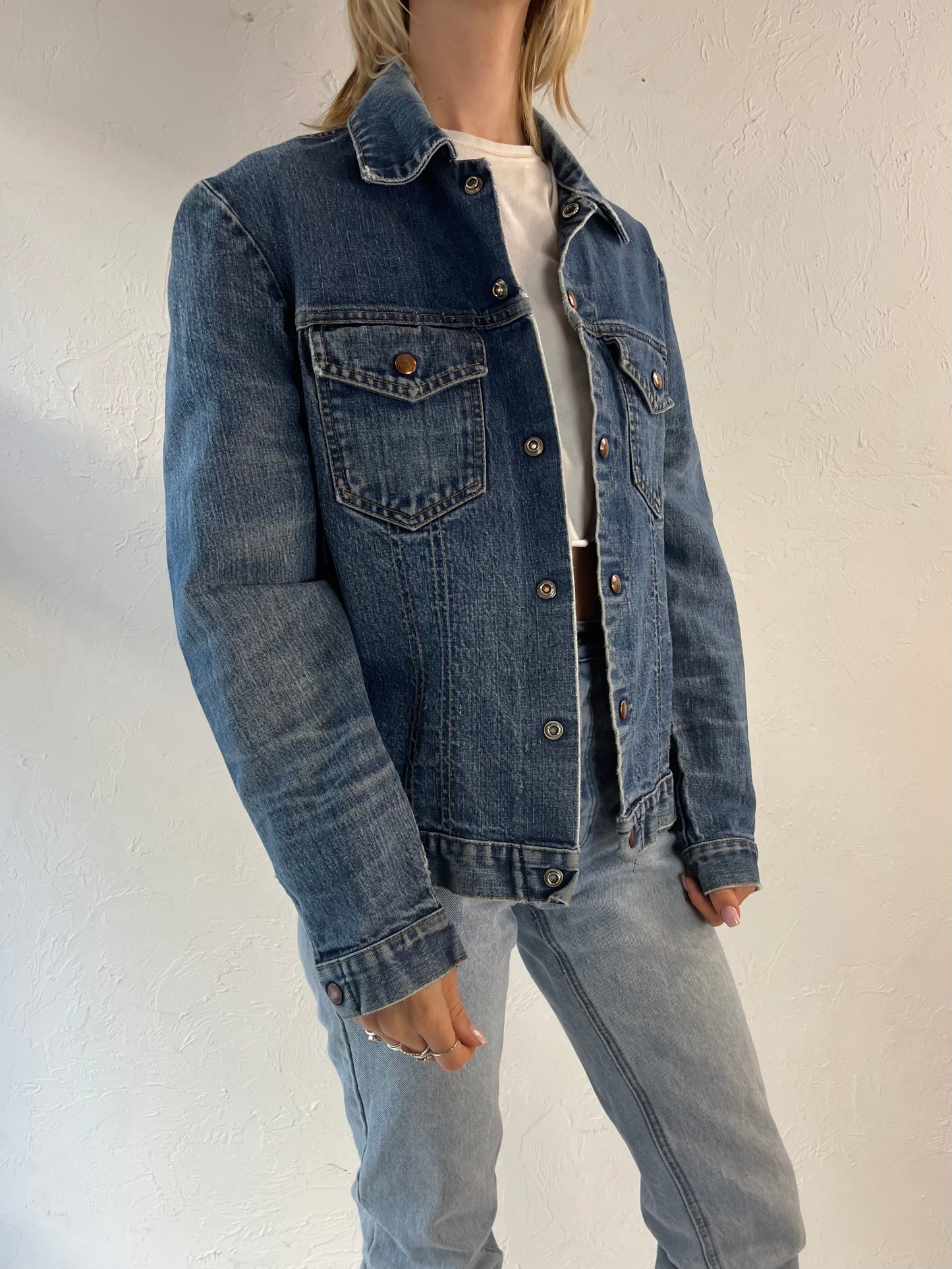 90s Thrashed Blue Denim Jacket / Medium