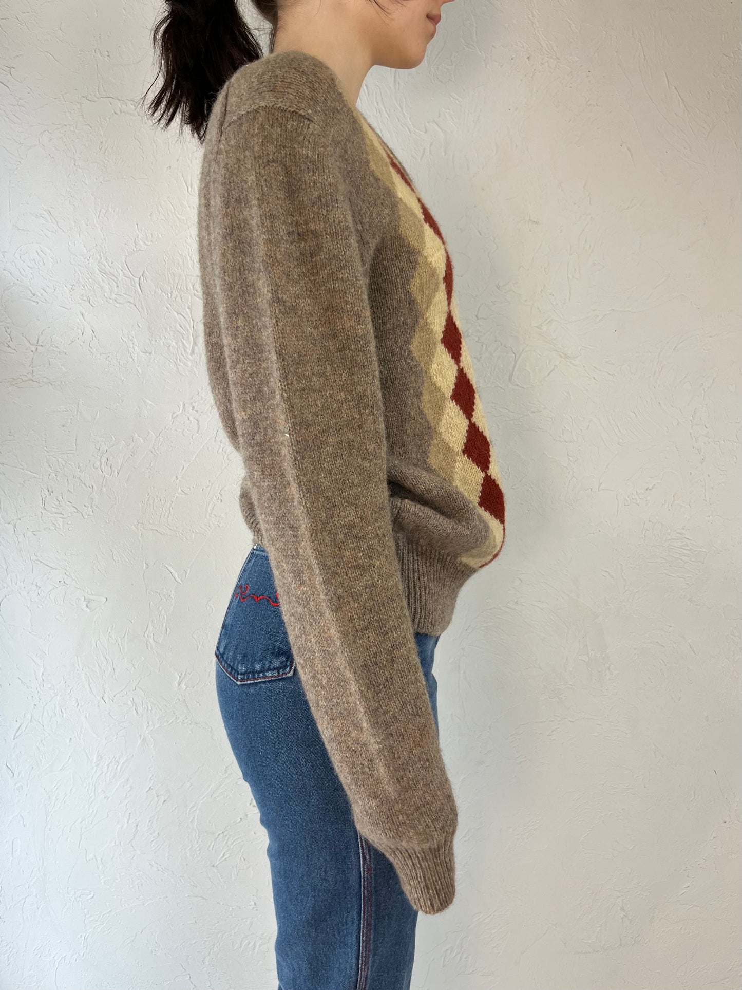 80s 'The Bay' Wool Argyle Sweater / Medium