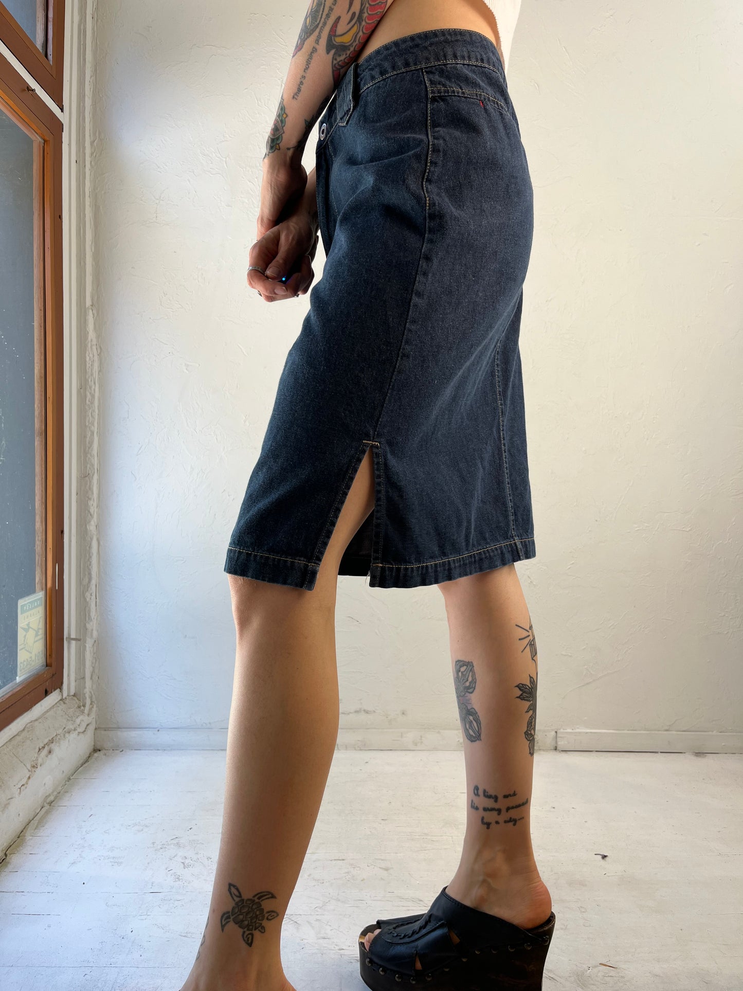 Y2k 'Avon Fashions' Denim Pencil Skirt / Medium