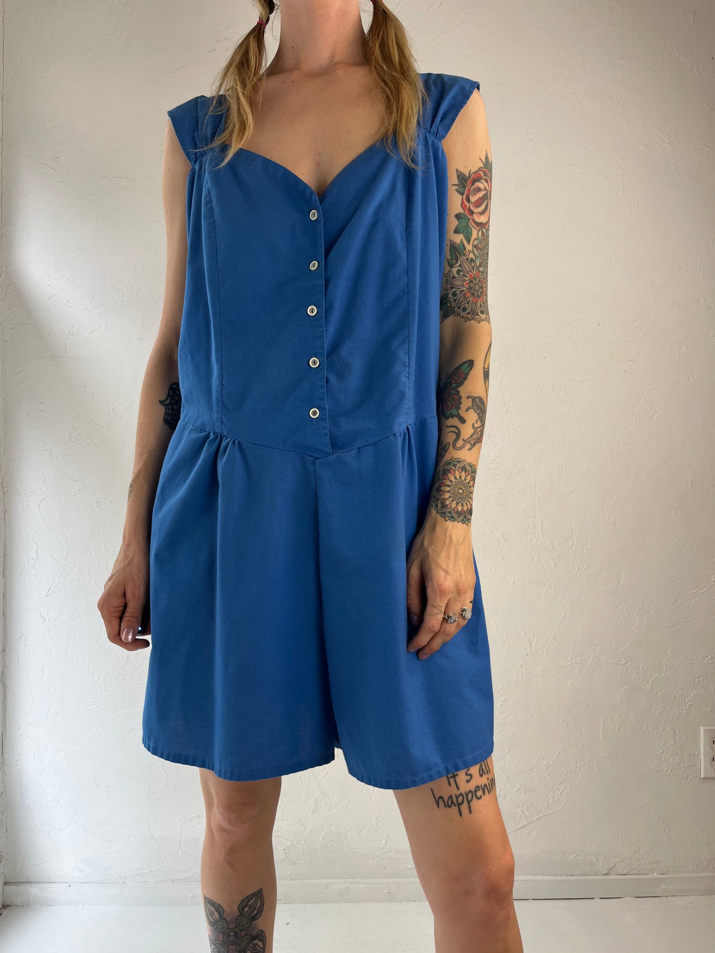 90s 'Willow Bay' Sleeveless Romper / Medium