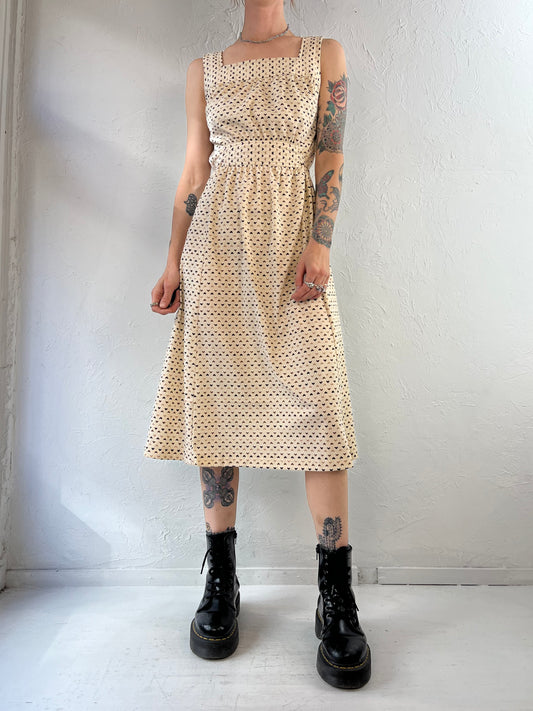 70s 'Namiri' Sleeveless Polyester Hippie Dress / Small