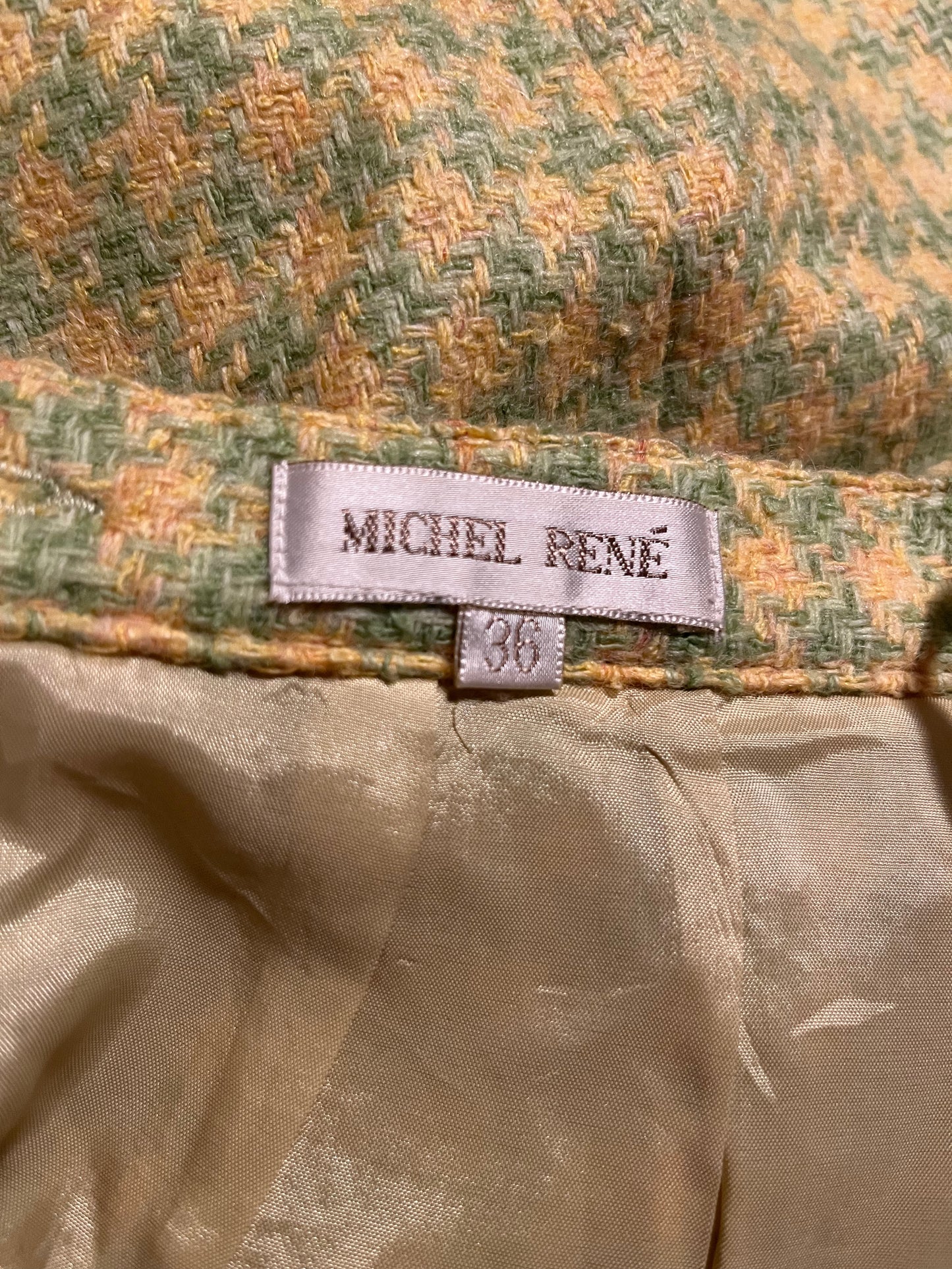 80s 90s 'Michel Rene' Pastel Tweed Mini Skirt / Small