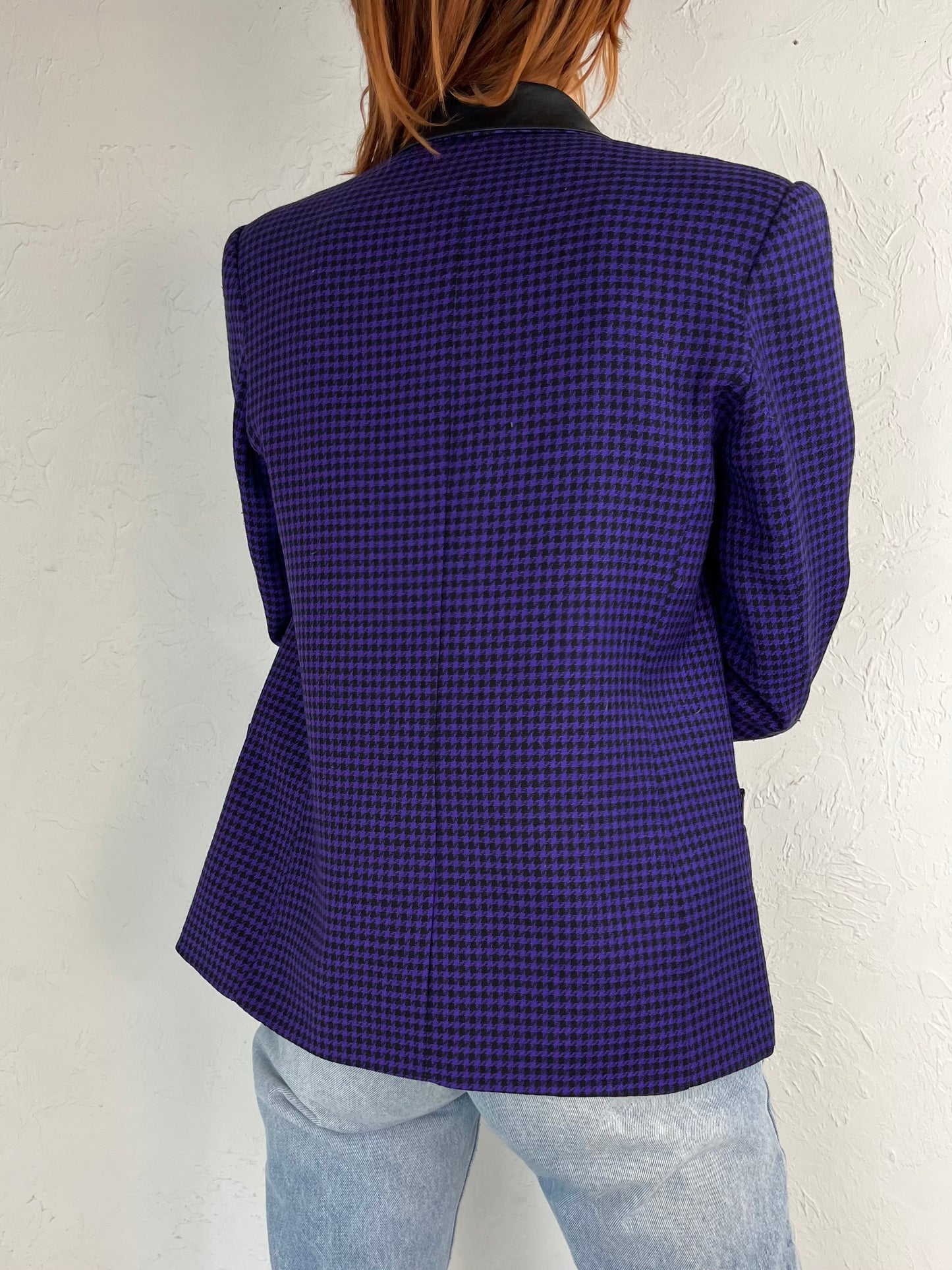 90s ' Braemar Petities' Purple Herringbone Blazer Jacket / Small
