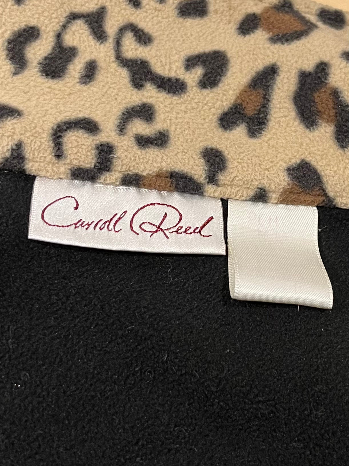 90s 'Carol Reed' Cheetah Print Fleece Jacket / Medium