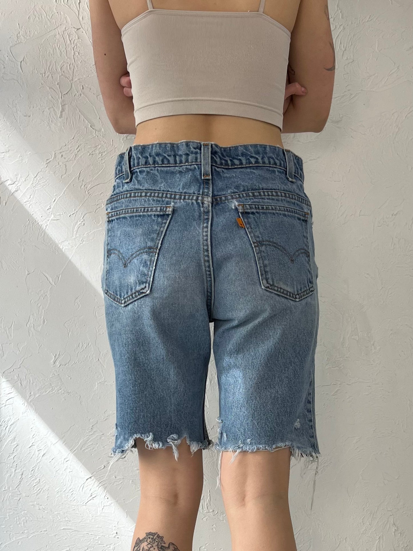 90s 'Levis' Orange Tab Denim Cut Off Shorts / Made in USA / 30"