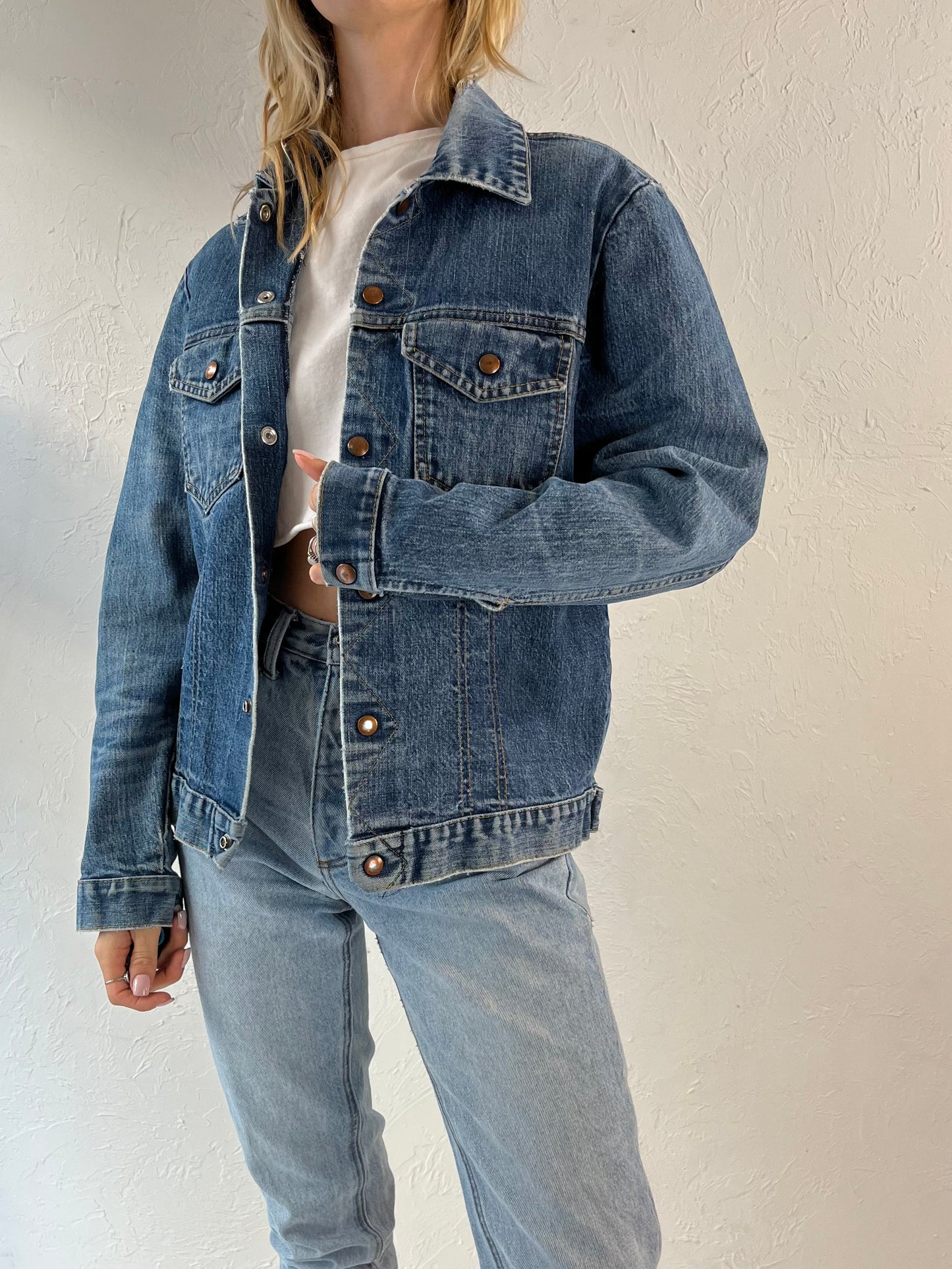 90s Thrashed Blue Denim Jacket / Medium