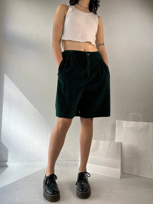 Y2K 'Liz Sport' Green Corduroy Shorts / Medium
