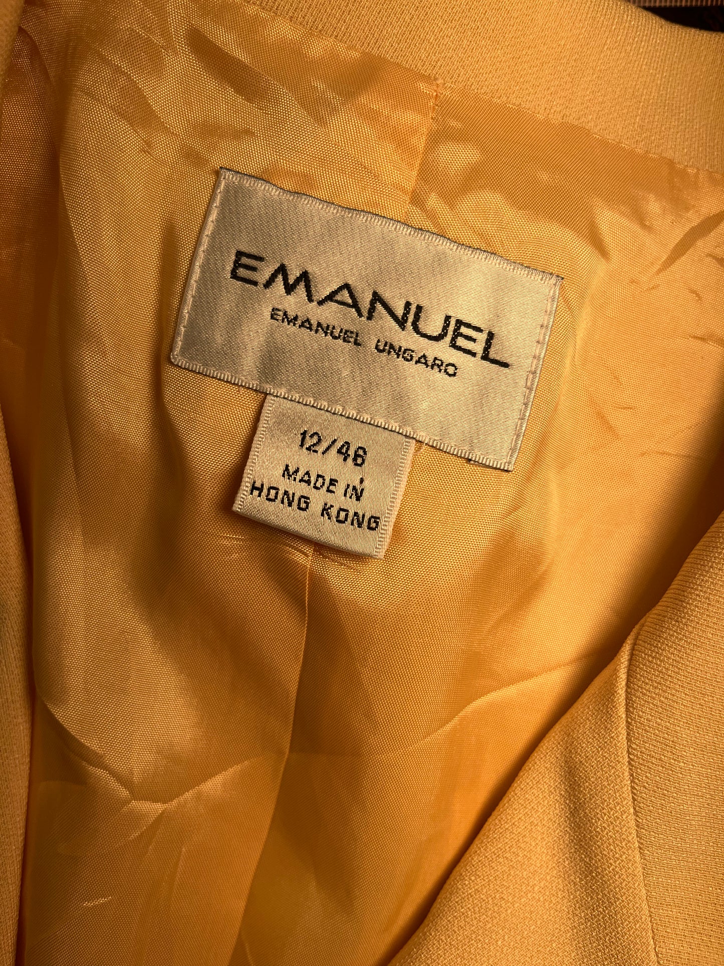 90s 'Emanuel' Pale Yellow Oversized Blazer jacket / Large